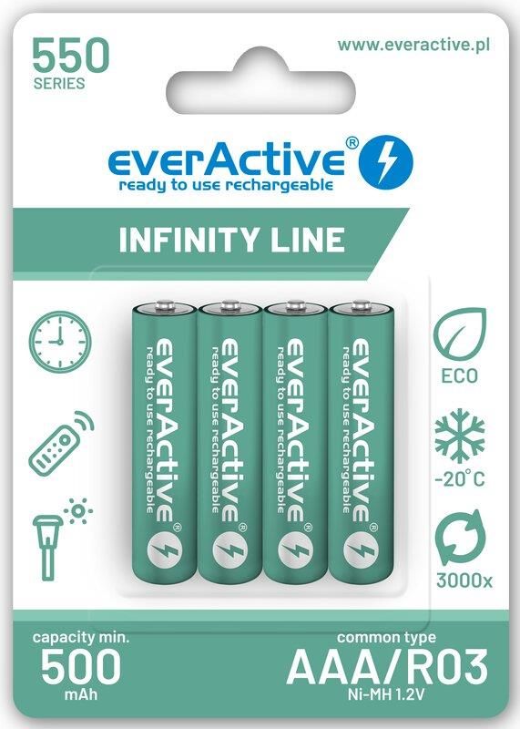 Акумулятор everActive AAA/HR03 Ni-MH 550mAh BL 4шт