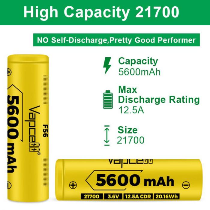 Акумулятор Vapcell 21700 Li-Ion 5600 mAh