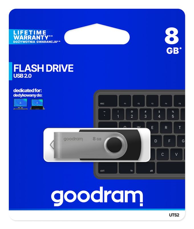 Флеш-накопичувач USB2.0  8GB GOODRAM UTS2 (Twister) Black (UTS2-0080K0R11)