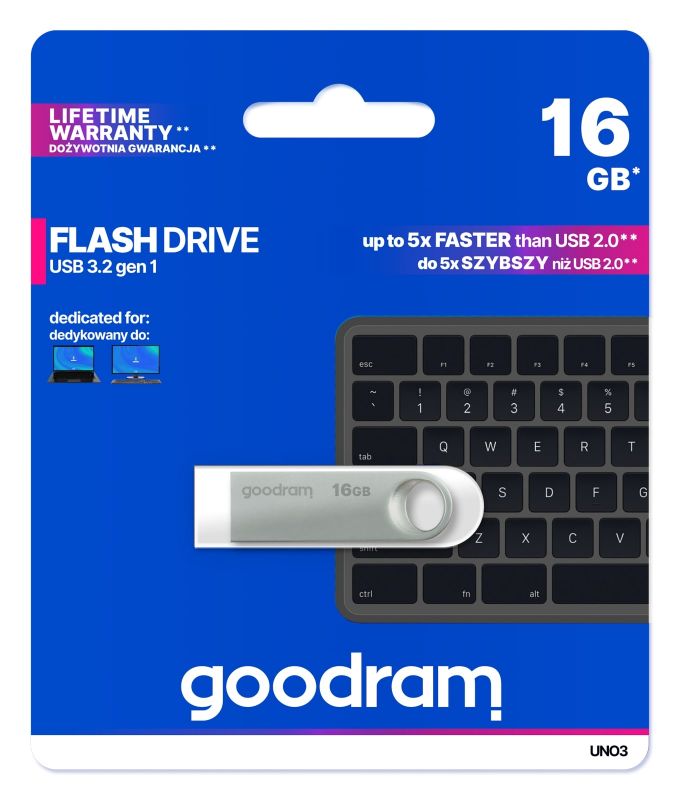 Флеш-накопичувач USB3.2 16GB Goodram UNO3 (UNO3-0160S0R11)