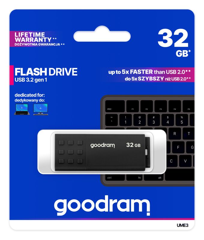 Флеш-накопичувач USB3.2 32GB GOODRAM UME3 Black (UME3-0320K0R11)