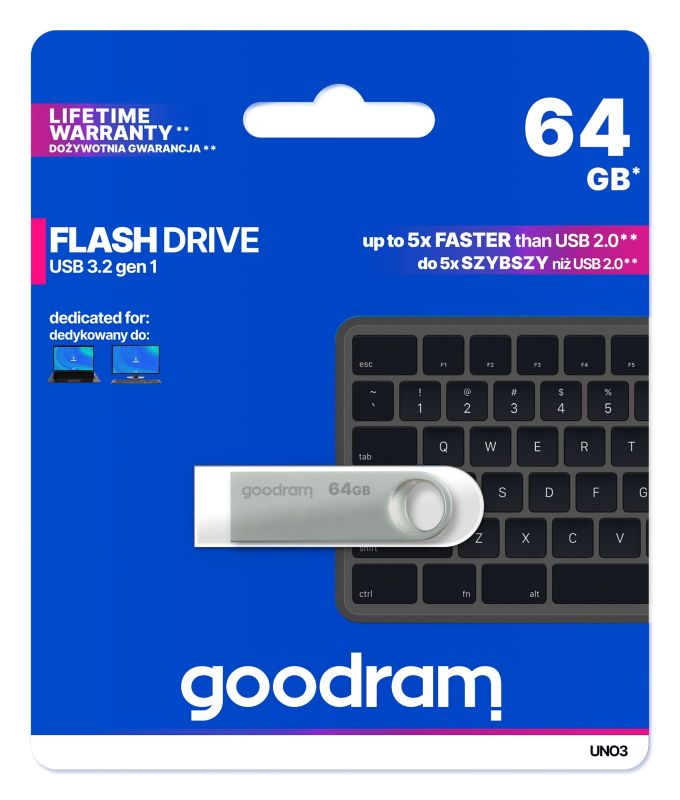 Флеш-накопичувач USB3.2 64GB Goodram UNO3 (UNO3-0640S0R11)