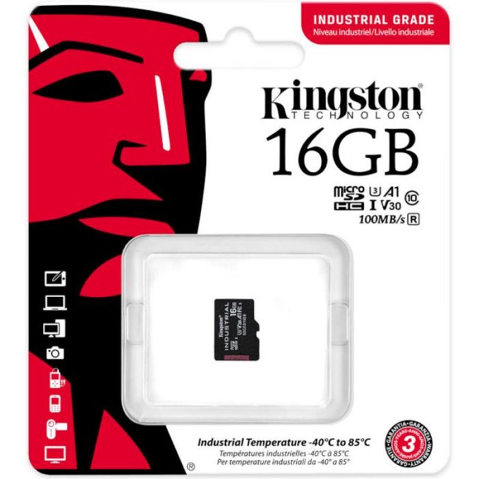 Карта пам`ятi MicroSDHC 16GB UHS-I/U3 Class 10 Kingston Industrial (SDCIT2/16GBSP)