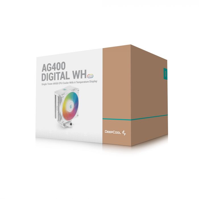 Кулер процесорний DeepCool AG400 Digital WH ARGB (R-AG400-WHADMN-G-1)