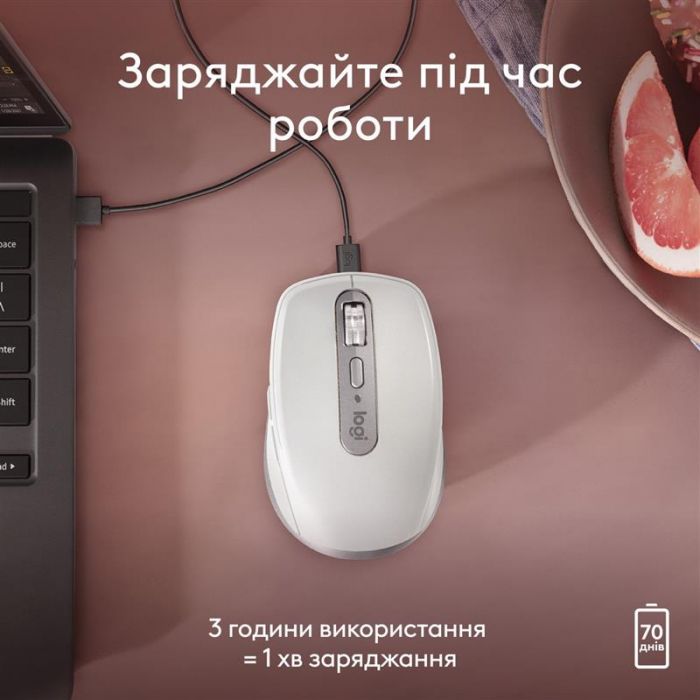 Миша бездротова Logitech MX Anywhere 3S for Mac Pale Grey (910-006946)