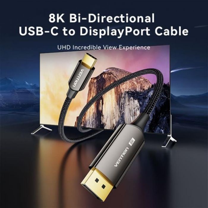 Кабель Vention USB Type-C - DisplayPort (M/M), 0.5 м, Black (CRFBD)