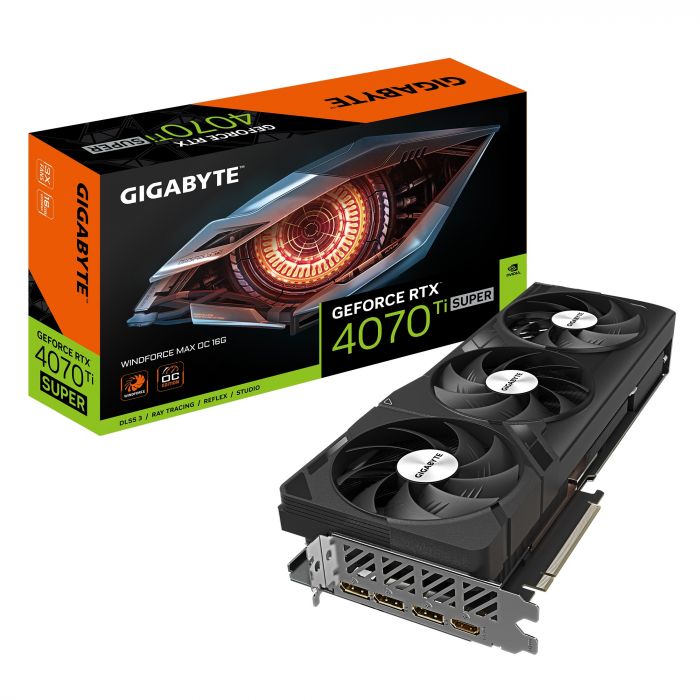 Відеокарта GF RTX 4070 Ti Super 16GB GDDR6X Windforce MAX OC Gigabyte (GV-N407TSWF3MAX OC-16GD)