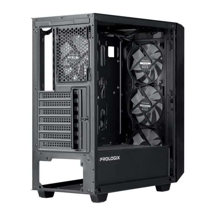 Корпус Prologix E120 Tempered Glass&Mesh Black