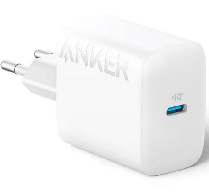 Мережевий зарядний пристрій Anker PowerPort 312 White, 20 W USB Type-C (B2347G21) + кабель USB Type-C