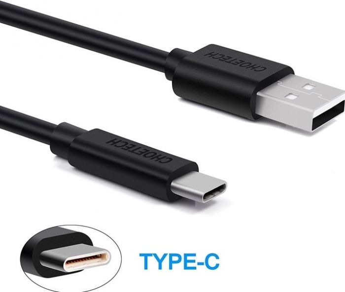 Кабель Choetech USB - USB Type-C (M/M), 3 м, Black (AC0004)