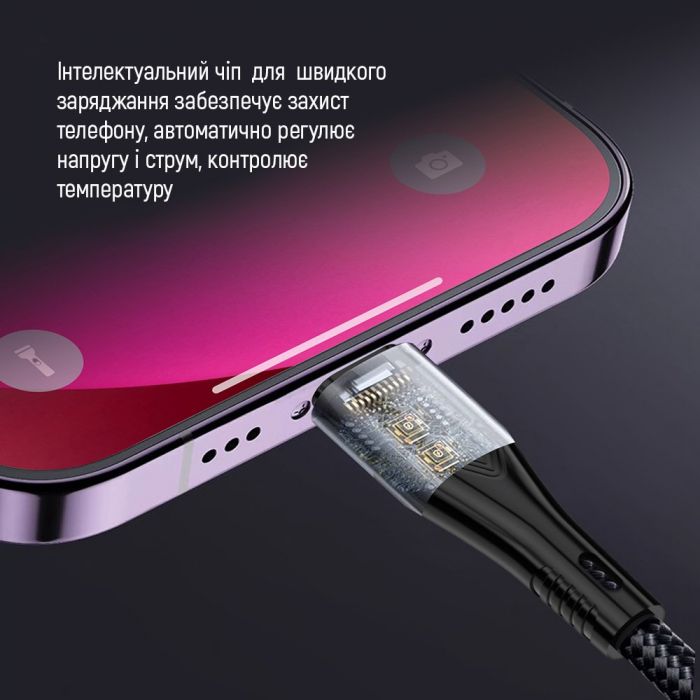 Кабель ColorWay Lightning + micro USB + USB Type-C (M/M), 3.0 А, 1.2 м, Black (CW-CBPDU3060-BK)