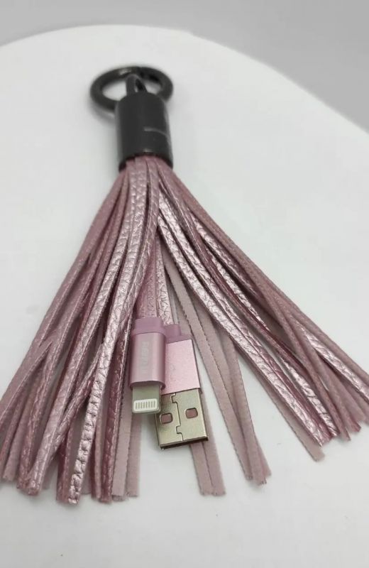 Кабель Remax RC-053i Tassel Ring USB-Lightning, 0.15м, Pink (6954851260189)