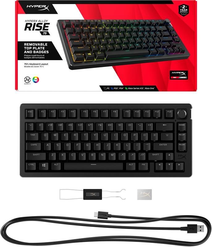 Клавіатура HyperX Alloy Rise 75 PBT Mechanical HyperX Red Black (7G7A4AA)