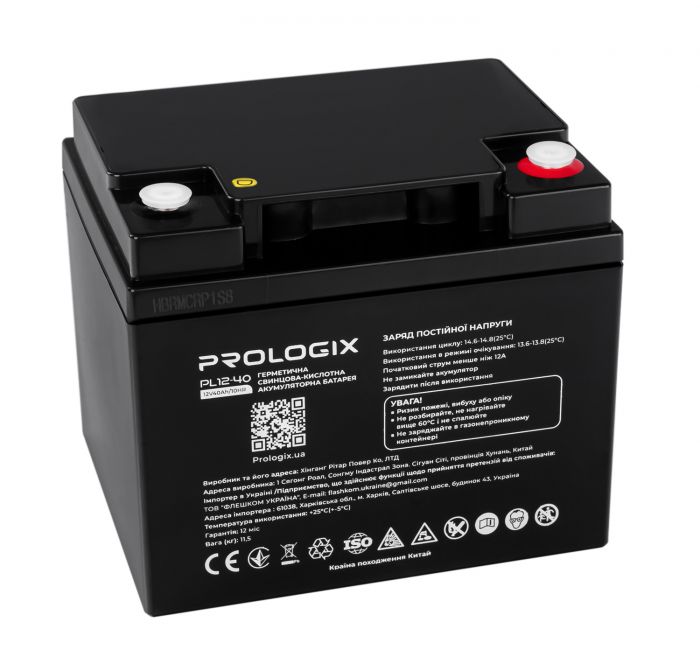 Акумуляторна батарея Prologix 12V 40AH (PL12-40) AGM