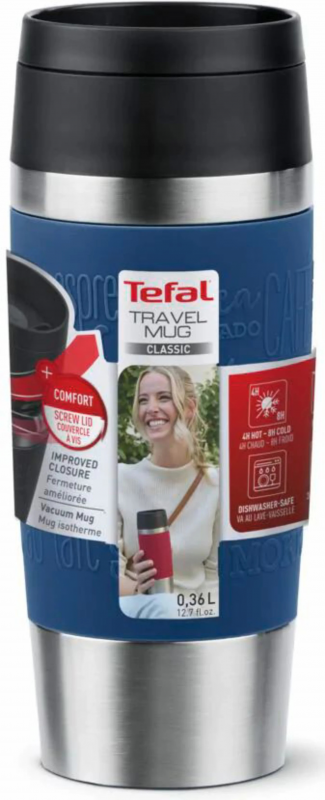 Термочашка Tefal Travel Mug Classic 360 мл Blue (N2020310)