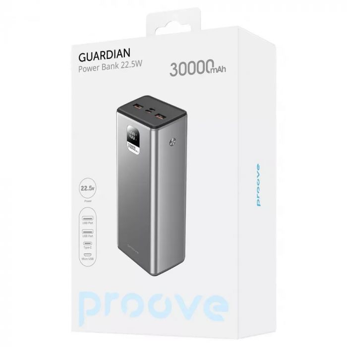 Універсальна мобільна батарея Proove Guardian 22.5W 30000mAh (2001001750053)