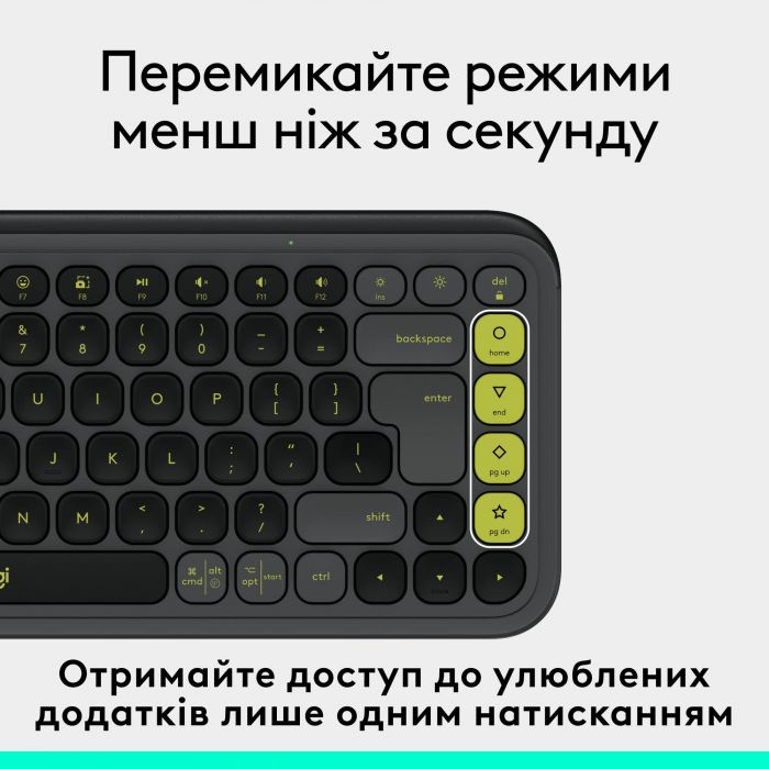 Клавiатура бездротова Logitech Pop Icon Keys Graphite (920-013157)