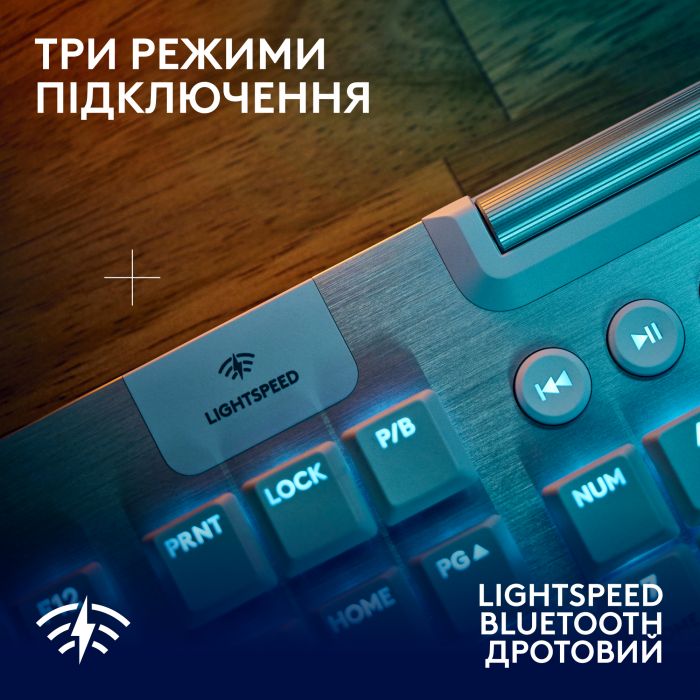 Клавiатура бездротова Logitech G915 X Lightspeed Wireless Tactile White (920-012690)