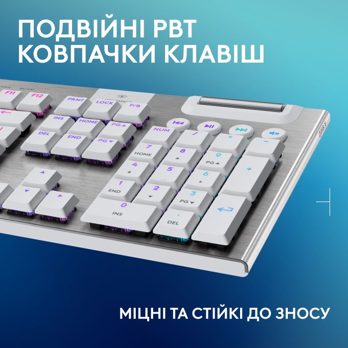 Клавiатура бездротова Logitech G915 X Lightspeed Wireless Tactile White (920-012690)