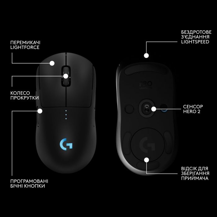 Миша бездротова Logitech G Pro 2 Lightspeed Black (910-007295)