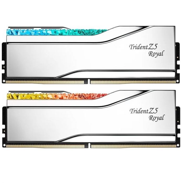 Модуль пам`ятi DDR5 2x32GB/6400 G.Skill Trident Z5 Royal Silver (F5-6400J3239G32GX2-TR5S)