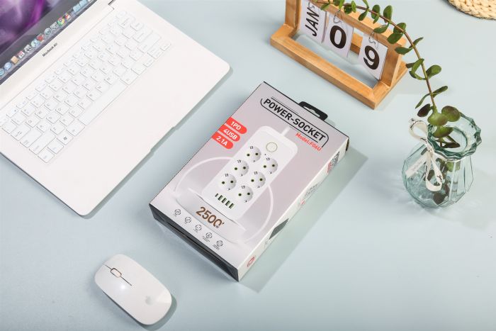 Мережевий фільтр XoKo SP-6-4-1 6 розеток, 5 USB, 2 м White (XК-SP6-4-1-WH)