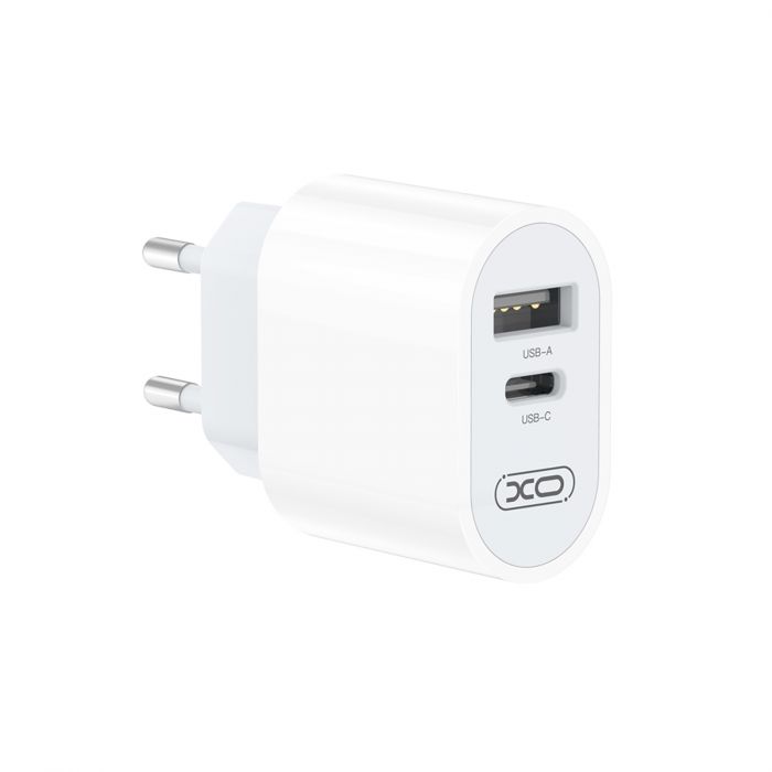 Мережевий зарядний пристрій XO L97 (1USB-С, 1USB, 2.4А) White (L97.white)