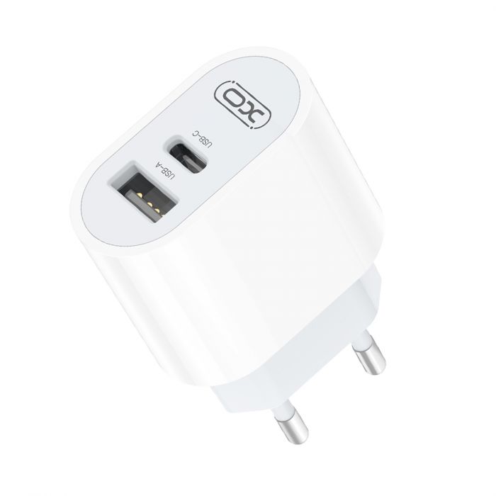 Мережевий зарядний пристрій XO L97 (1USB-С, 1USB, 2.4А) White (L97.white)