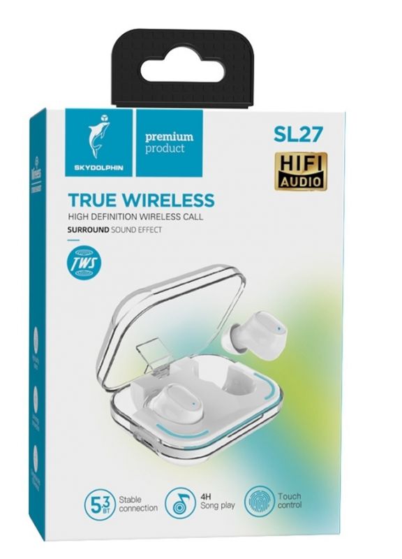 Bluetooth-гарнітура SkyDolphin TWS SL27 White (SDBTE-000191)