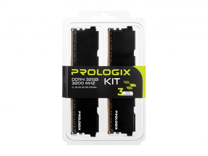 Модуль пам`ятi DDR4 2x16GB/3200 Prologix Black (PRO32GB3200B4K)