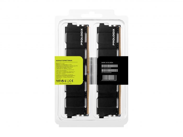 Модуль пам`ятi DDR5 2x16GB/5600 Prologix Black (PRO32GB5600B5K)