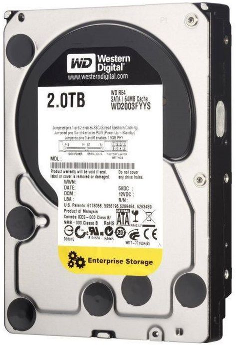 Накопичувач HDD SATA 2.0TB WD RE 7200rpm 128MB (WD2004FBYZ)