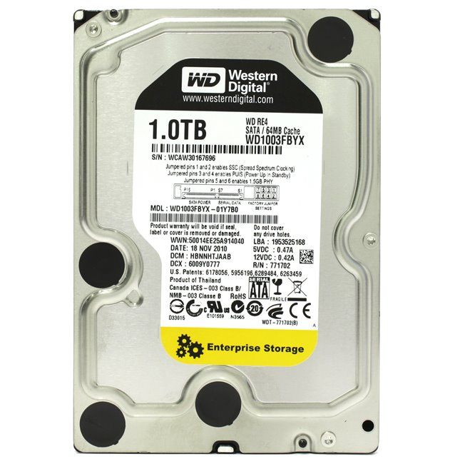 Накопичувач HDD SATA 1.0TB WD RE4 7200rpm 64MB (WD1003FBYX) Refurbished