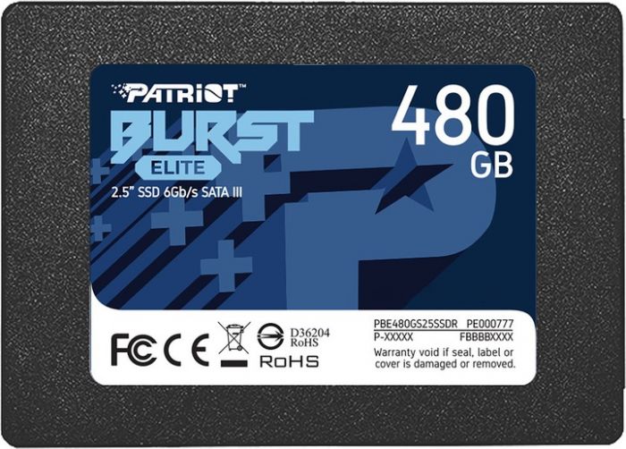 Накопичувач SSD 480GB Patriot Burst Elite 2.5" SATAIII TLC (PBE480GS25SSDR)