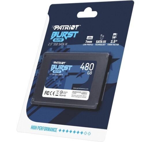 Накопичувач SSD 480GB Patriot Burst Elite 2.5" SATAIII TLC (PBE480GS25SSDR)