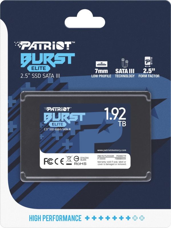 Накопичувач SSD 1.92TB Patriot Burst Elite 2.5" SATAIII TLC (PBE192TS25SSDR)