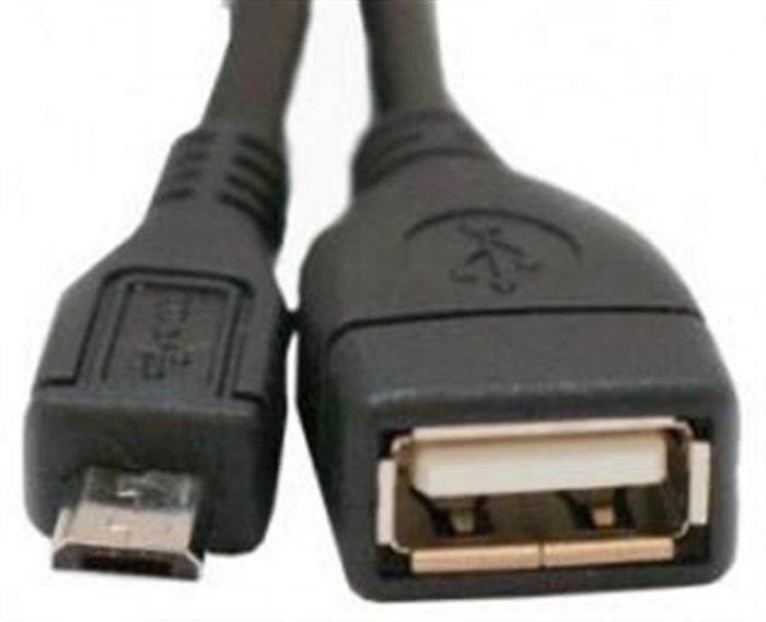 Кабель Atcom USB - micro USB V 2.0 (F/M), 0.8 м, чорний (16028)