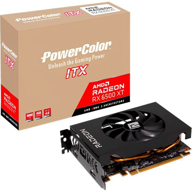 Відеокарта AMD Radeon RX 6500 XT 4GB GDDR6 ITX PowerColor (AXRX 6500 XT 4GBD6-DH)