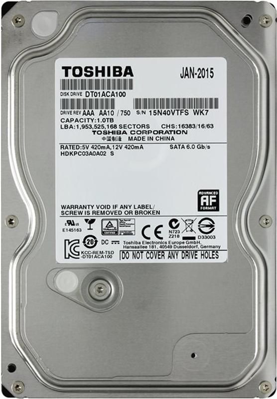 Накопичувач HDD SATA 1.0TB TOSHIBA 7200rpm 32MB (DT01ACA100)_Refurbished