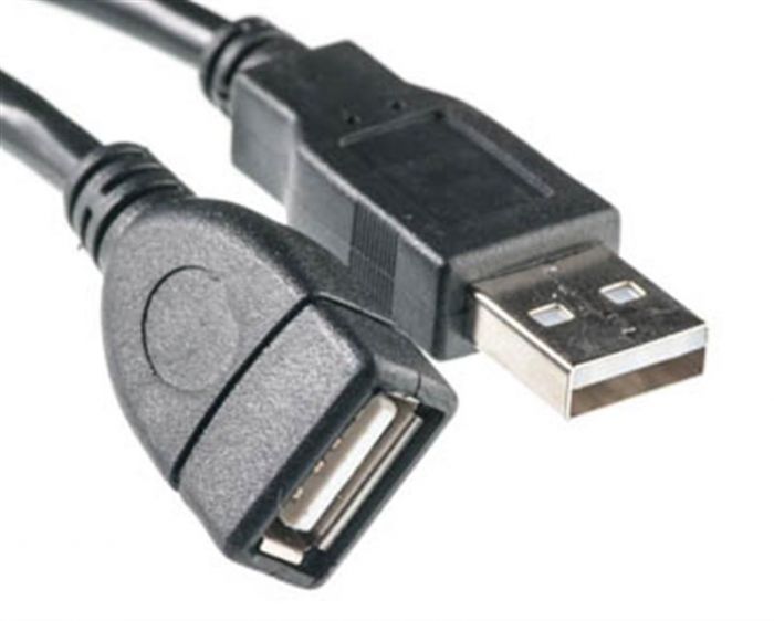 Кабель PowerPlant (KD00AS1210) USB2.0(AF)-USB2.0(AM), 0.5м, Black