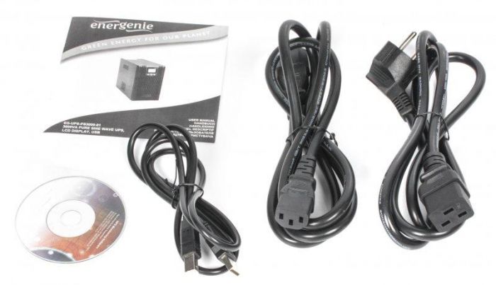 Джерело безребійного живлення EnerGenie EG-UPS-PS3000-01 3000VA, Lin.int., AVR, 4хIEC, USB, RJ-45, метал