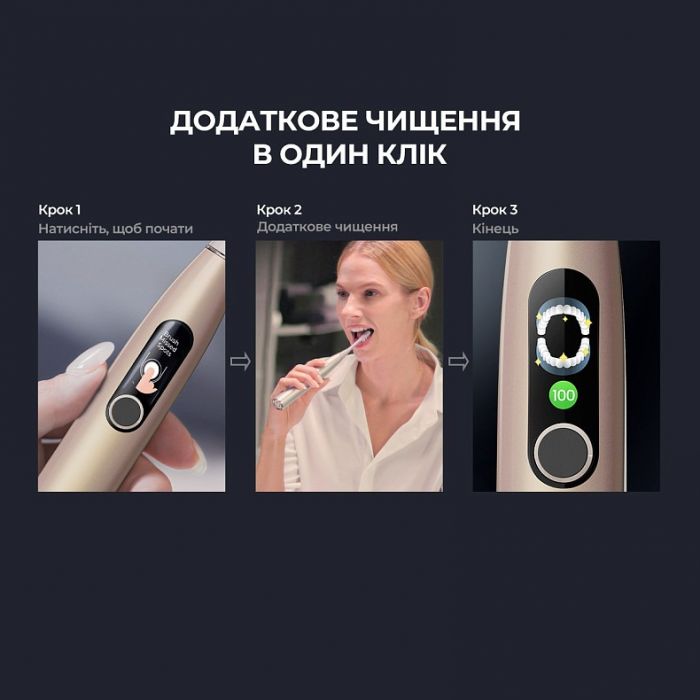 Розумна зубна електрощітка Oclean X Pro Digital Electric Toothbrush Champagne Gold (6970810552553)