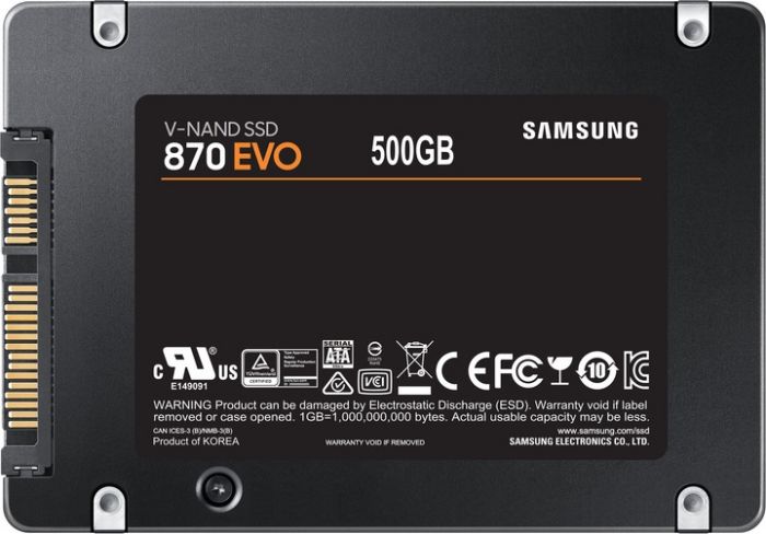 Накопичувач SSD 500GB Samsung 870 EVO 2.5" SATAIII MLC (MZ-77E500B/EU)