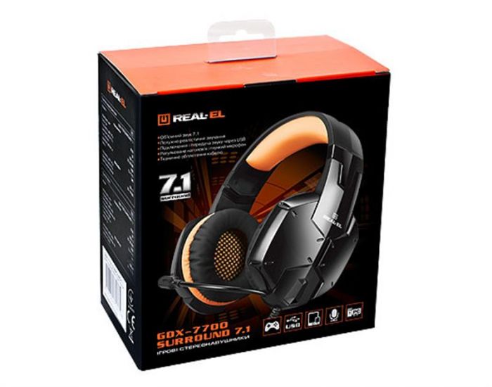 Гарнітура REAL-EL GDX-7700 Black/Orange 