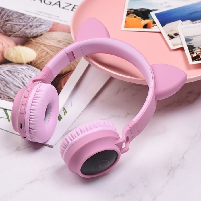 Bluetooth-гарнітура Hoco W27 Cat Ear Pink (W27P)