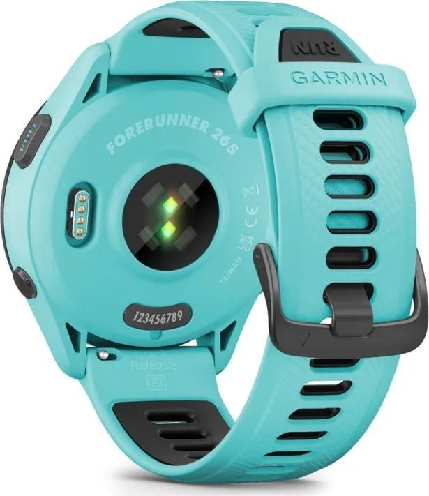 Смарт-годинник Garmin Forerunner 265 Black Bezel with Aqua Case and Aqua/Black Silicone Band (010-02810-52)