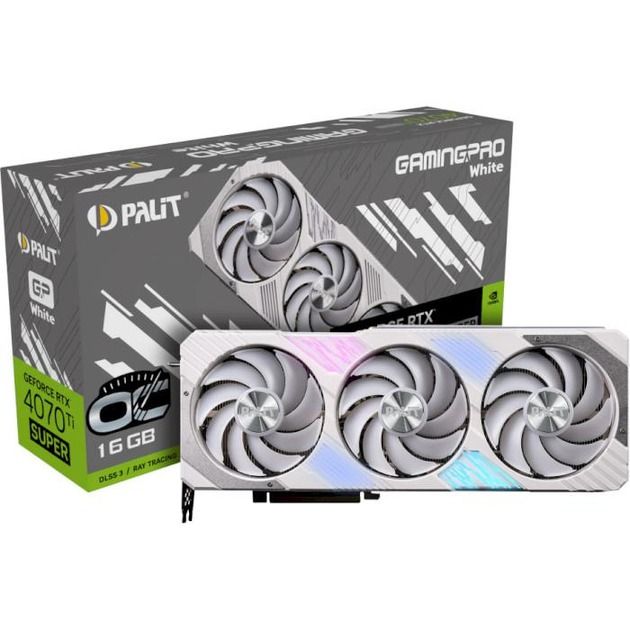 Відеокарта GF RTX 4070 Ti Super 16GB GDDR6X GamingPro White OC Palit (NED47TST19T2-1043W)