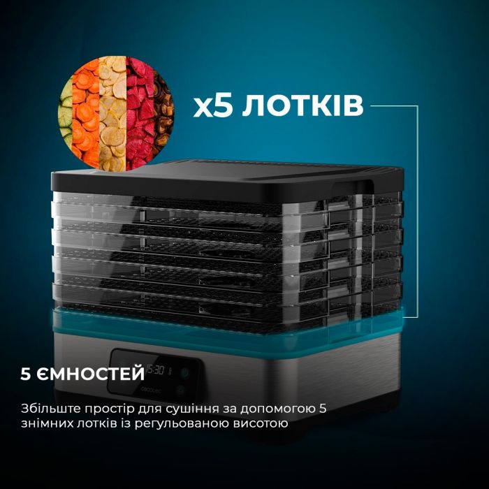 Сушарка для для овочів і фруктів CECOTEC VitaDry Pro