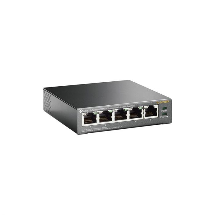 Комутатор TP-Link TL-SF1005P (1хFE, 4xFe PoE, max 53W)