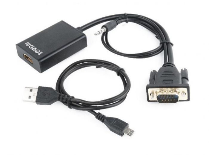 Адаптер Cablexpert HDMI - VGA (F/M), 0.15 м, Black (A-VGA-HDMI-01)